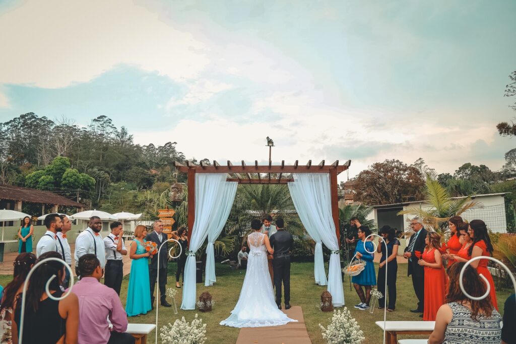 Wedding ceremony sound system speaker