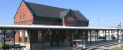 Historic train station in Independence, Iowa